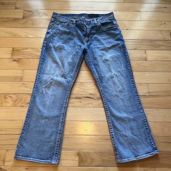 Other - TK AXEL Vintage Boot Jeans Mens 38x32 Distressed Whiskers Faded Flap Pocket Logo